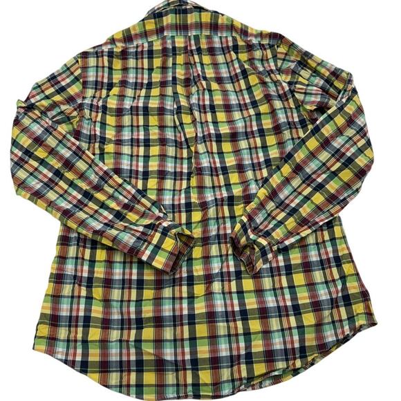 Ralph Lauren Shirt Mens Medium Yellow Plaid Button Down Cotton - Picture 2 of 9